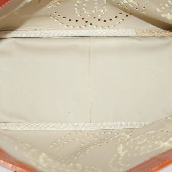 CHANEL Triple Coco Punching Tote Bag Enamel Orange CC Auth jk1312 - Picture 10 of 16